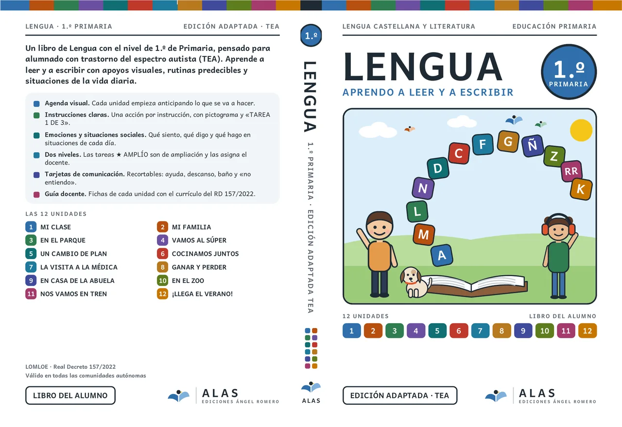 Lengua 1.º: portada y contraportada