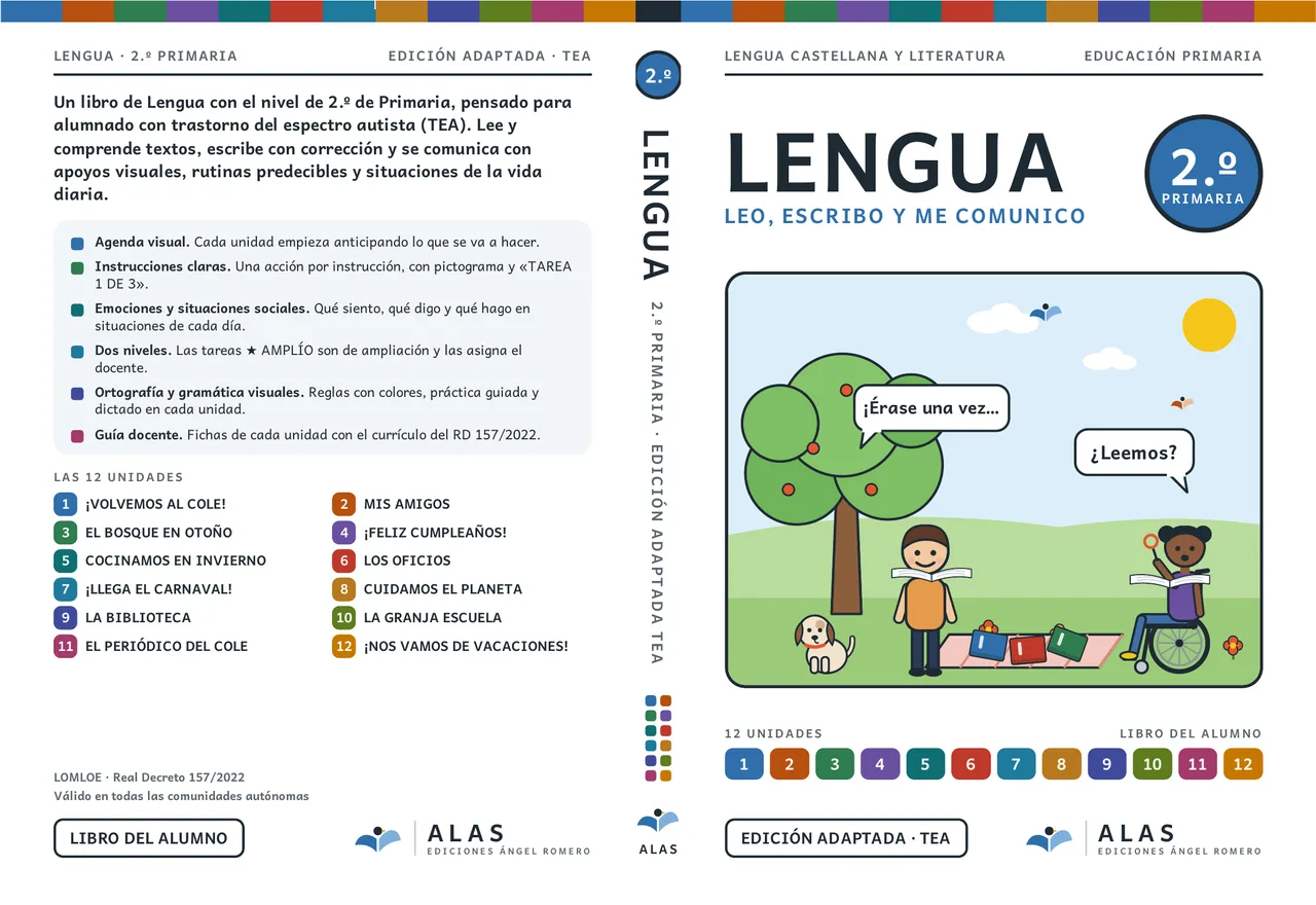 Lengua 2.º: portada y contraportada