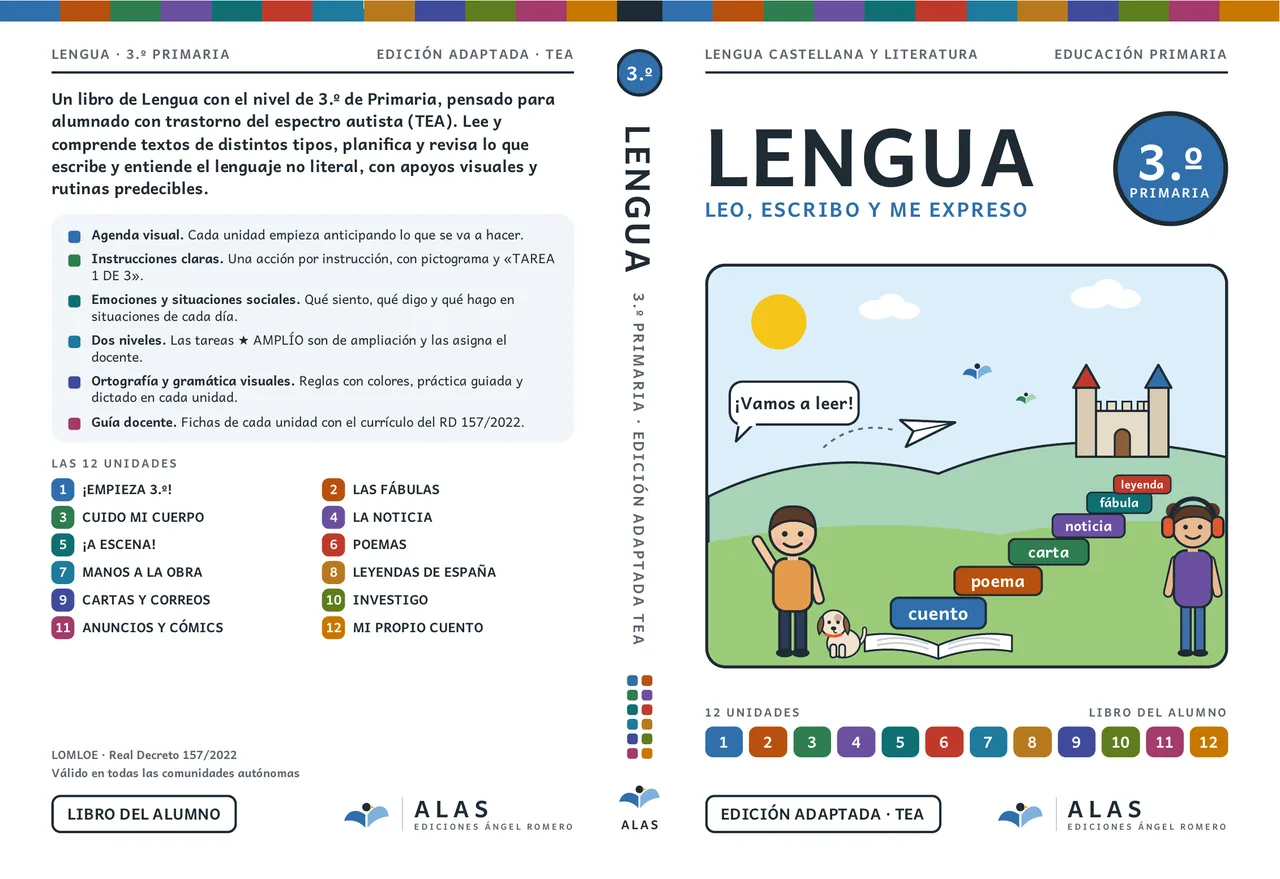 Lengua 3.º: portada y contraportada