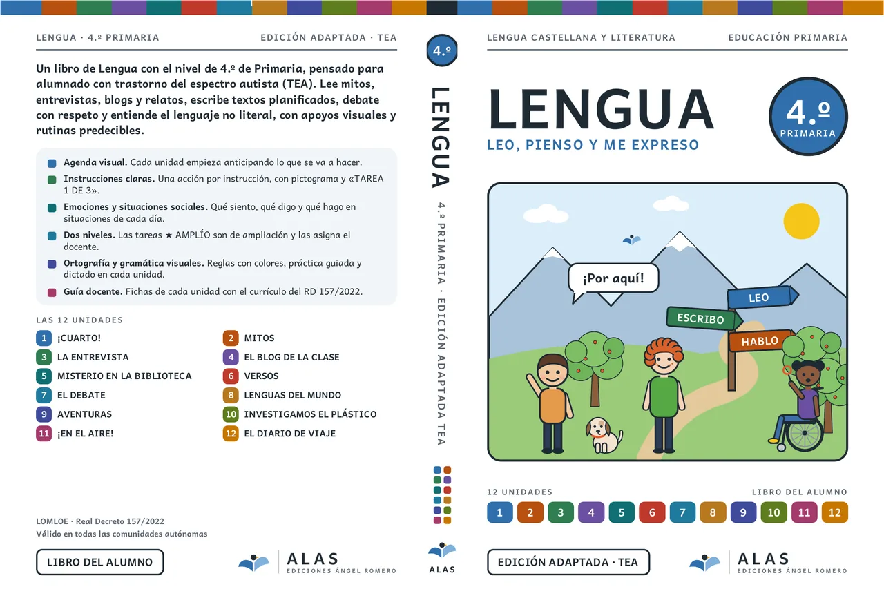 Lengua 4.º: portada y contraportada
