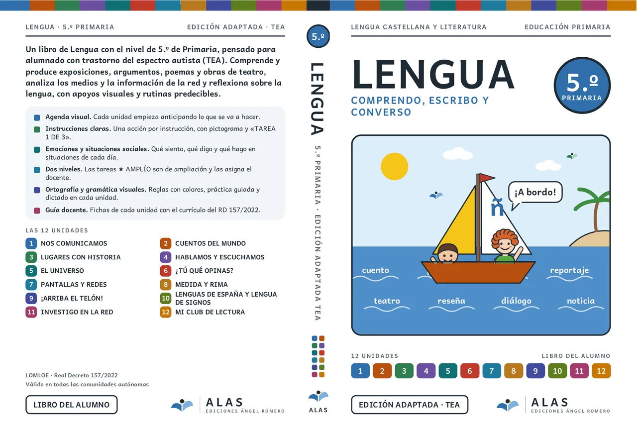 Lengua 5.º: portada y contraportada