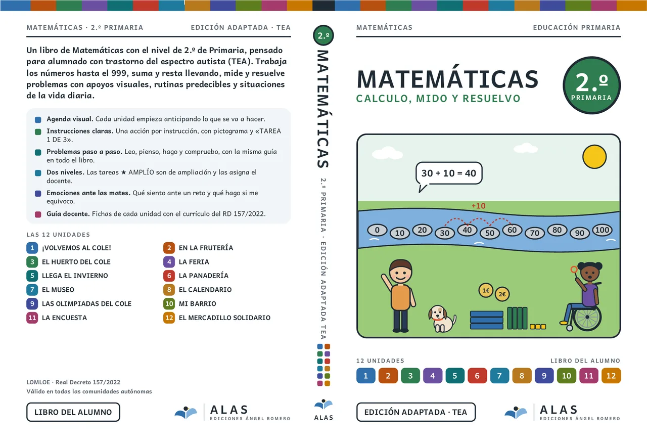 Matemáticas 2.º: portada y contraportada
