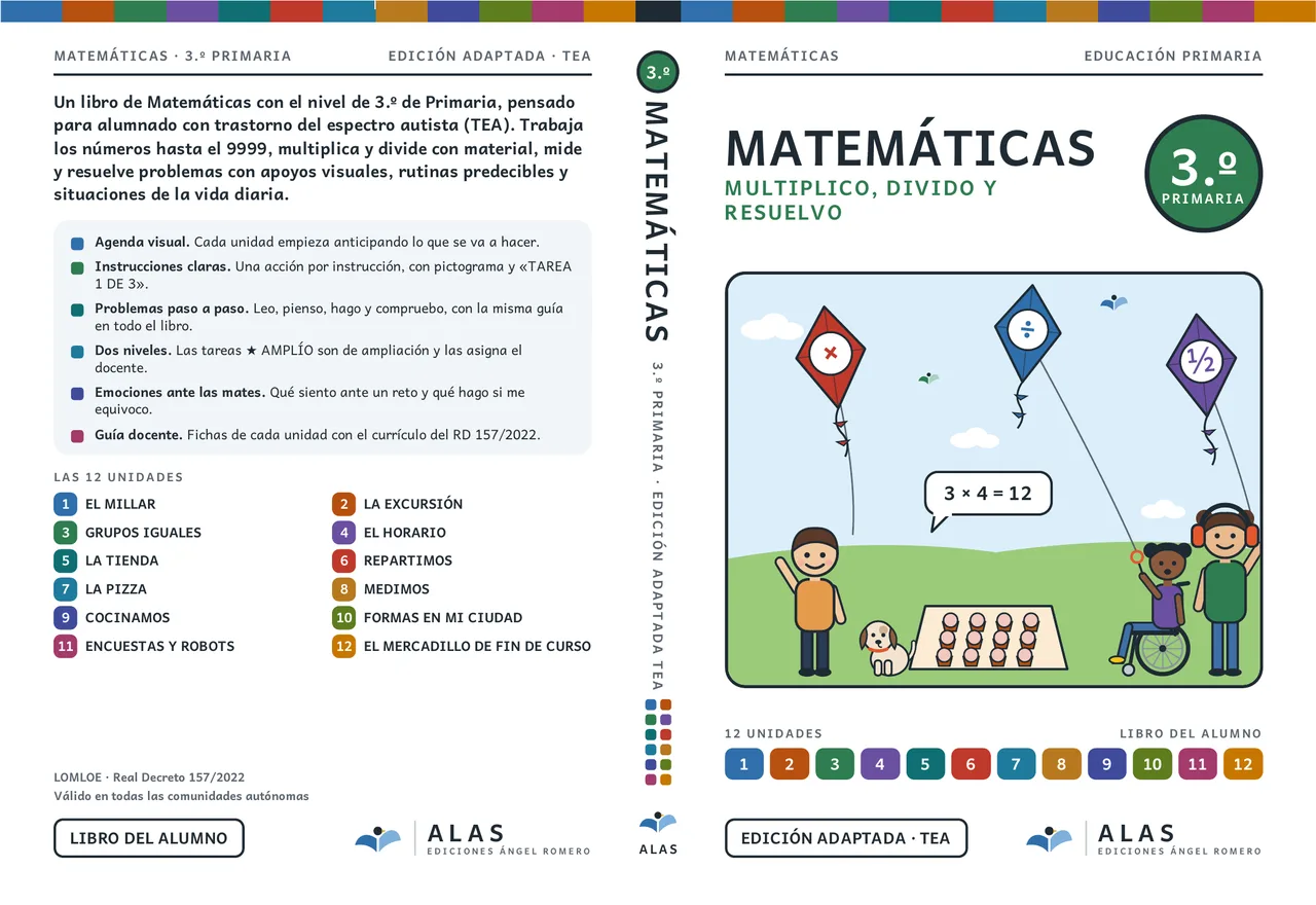 Matemáticas 3.º: portada y contraportada