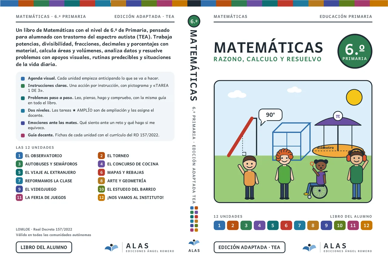 Matemáticas 6.º: portada y contraportada