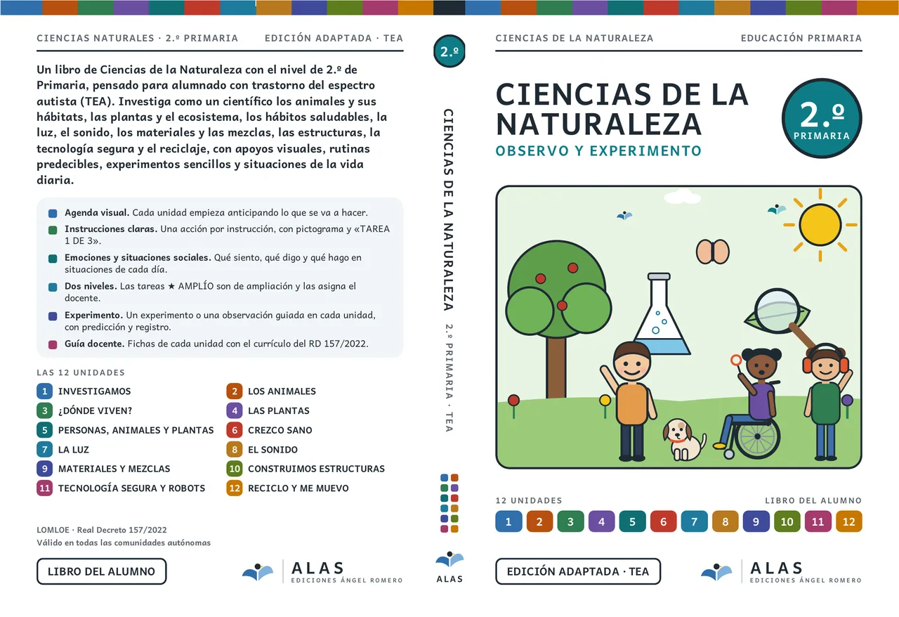Ciencias de la Naturaleza 2.º: portada y contraportada