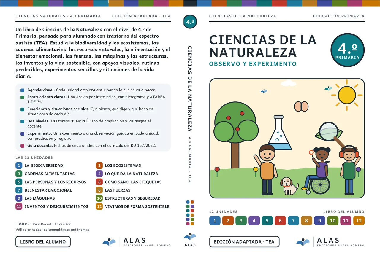Ciencias de la Naturaleza 4.º: portada y contraportada