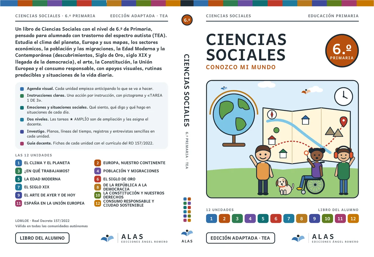 Ciencias Sociales 6.º: portada y contraportada