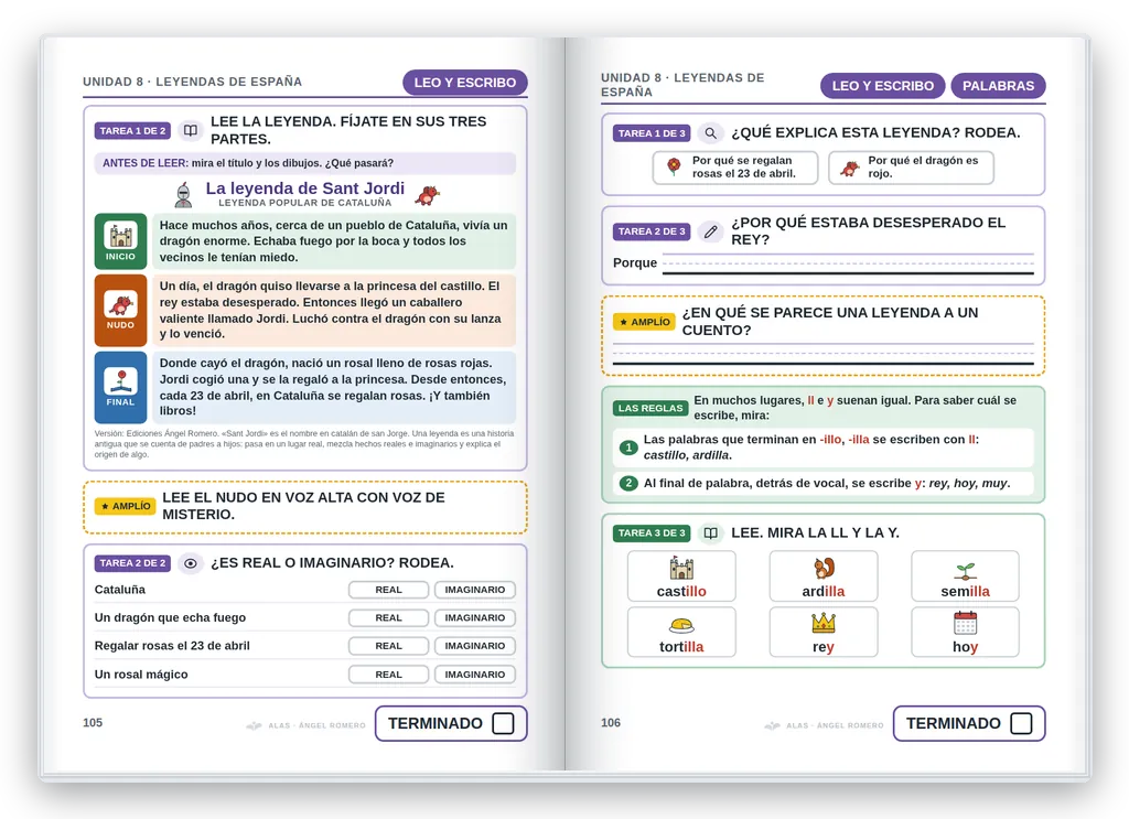 Lengua 3.º abierto. Unidad 8: leer una leyenda y comprenderla