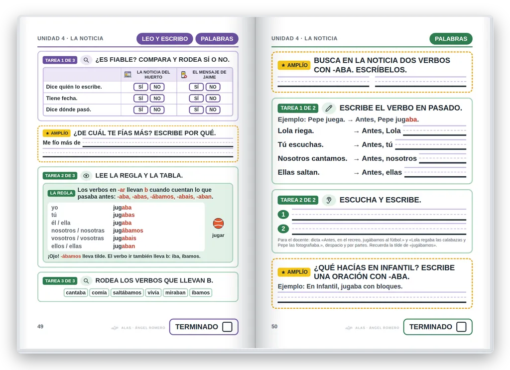 Lengua 3.º abierto. Unidad 4: ortografía con regla visual