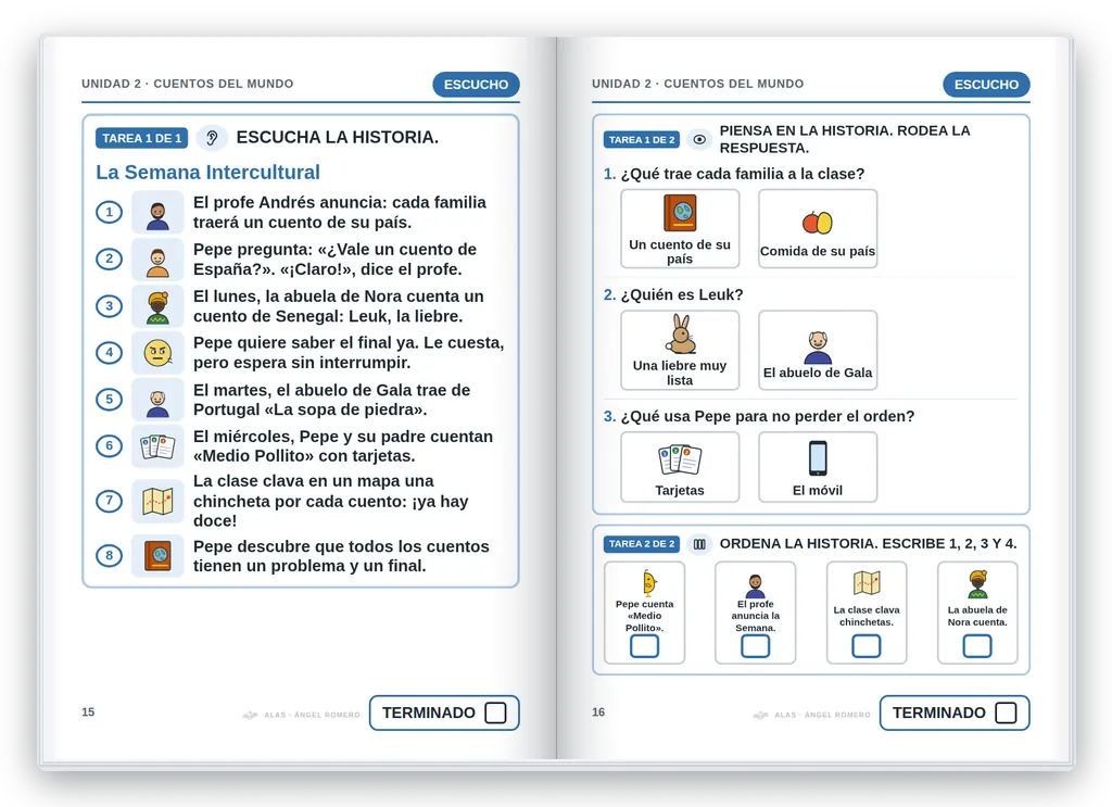 Lengua 5.º abierto. Unidad 2: historia en viñetas y preguntas
