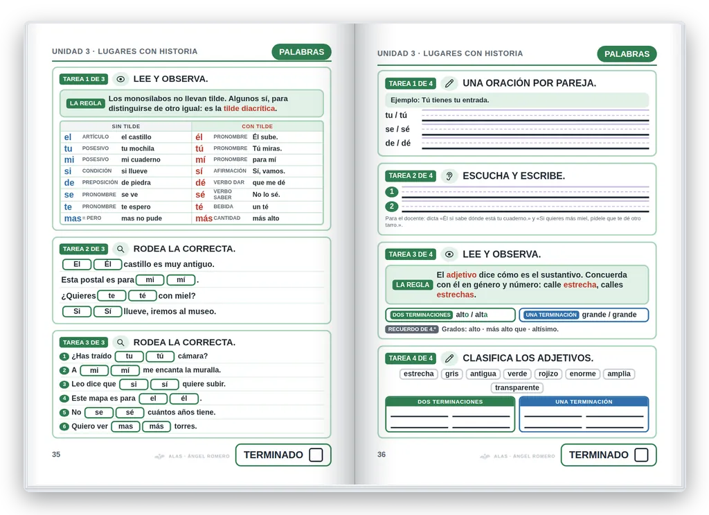 Lengua 5.º abierto. Unidad 3: ortografía con regla visual