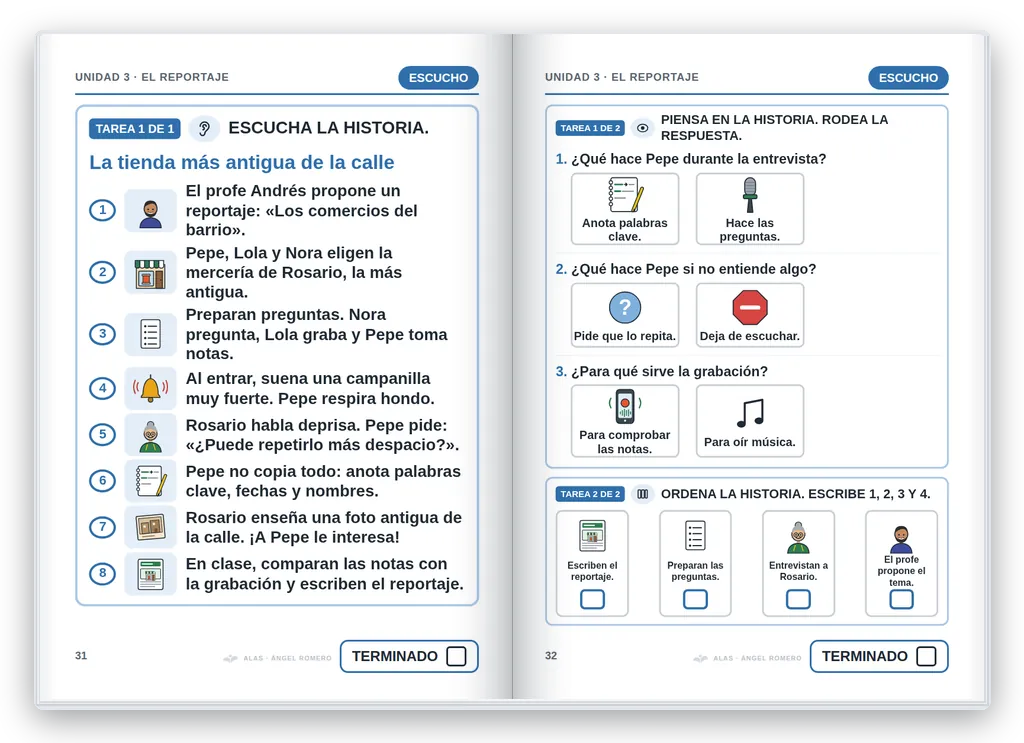 Lengua 6.º abierto. Unidad 3: historia en viñetas y preguntas