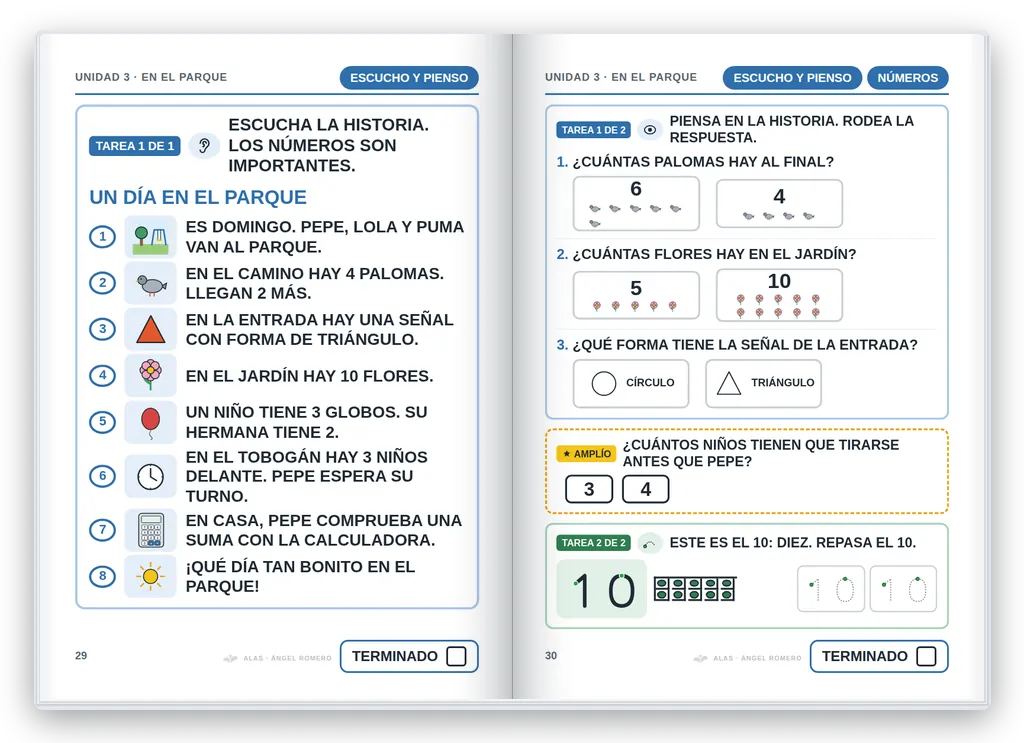 Matemáticas 1.º abierto. Unidad 3: historia con números y preguntas