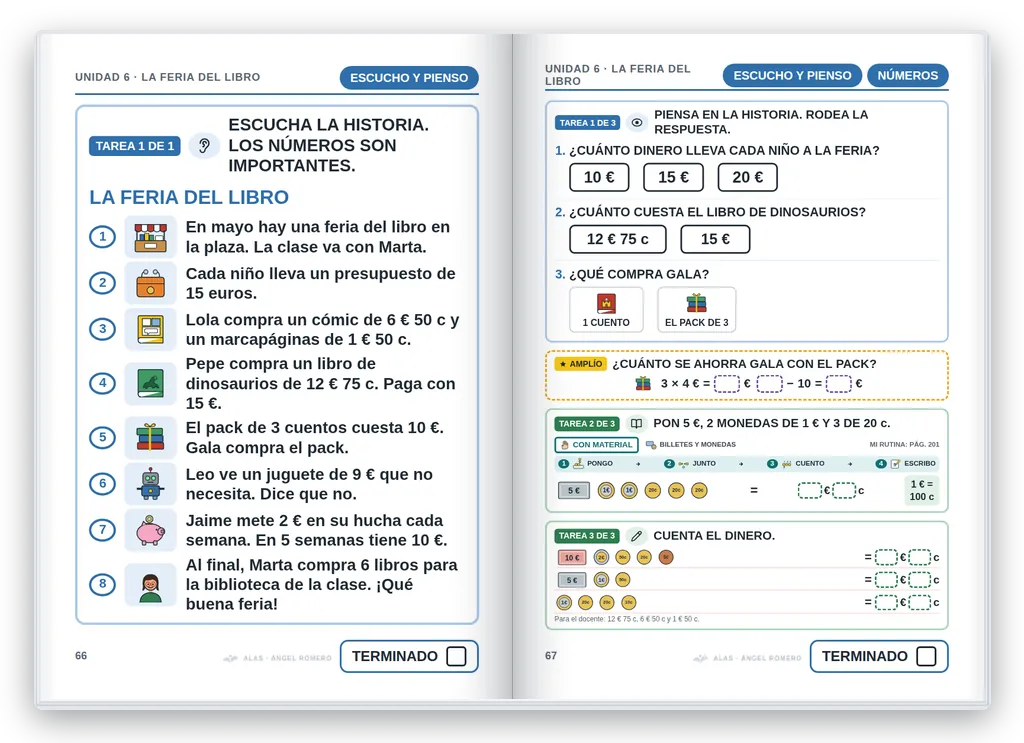 Matemáticas 4.º abierto. Unidad 6: historia con números y preguntas