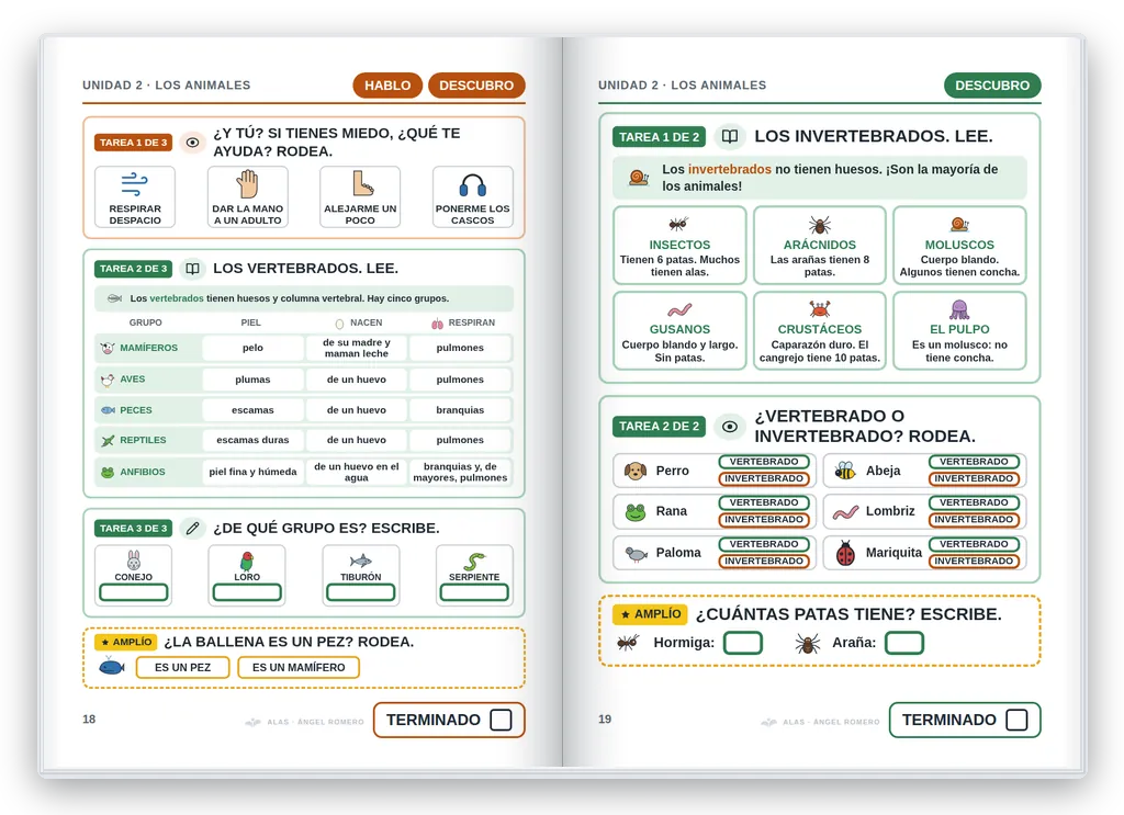 Ciencias de la Naturaleza 2.º abierto. Unidad 2: descubro: contenidos con apoyos visuales