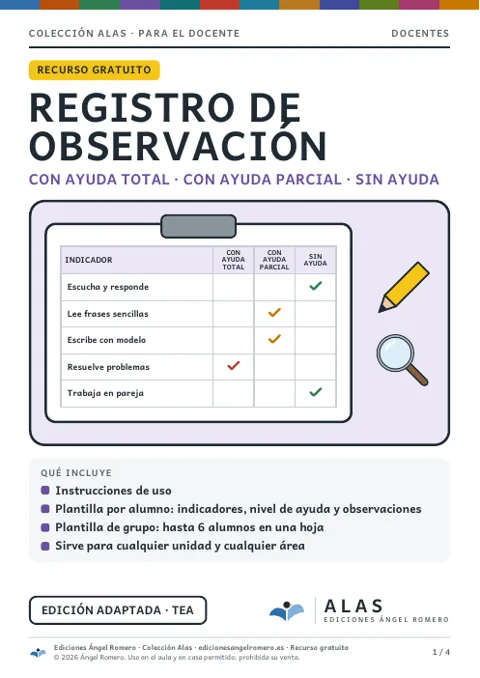Portada del recurso «Registro de observación»