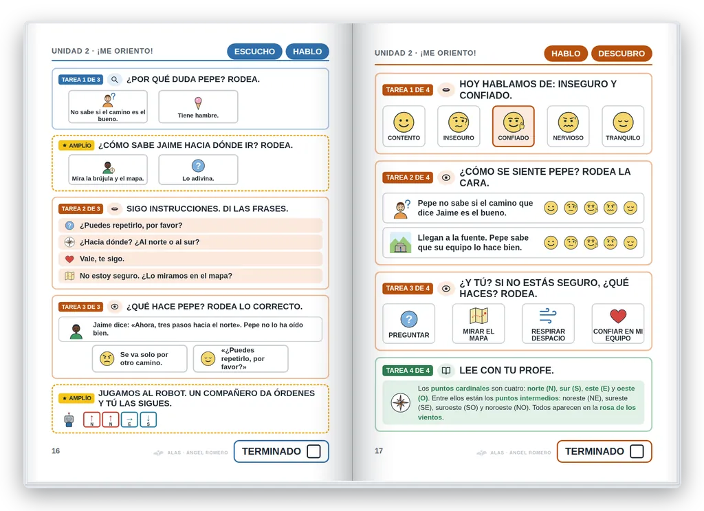 Ciencias Sociales 3.º abierto. Unidad 2: descubro: contenidos con apoyos visuales