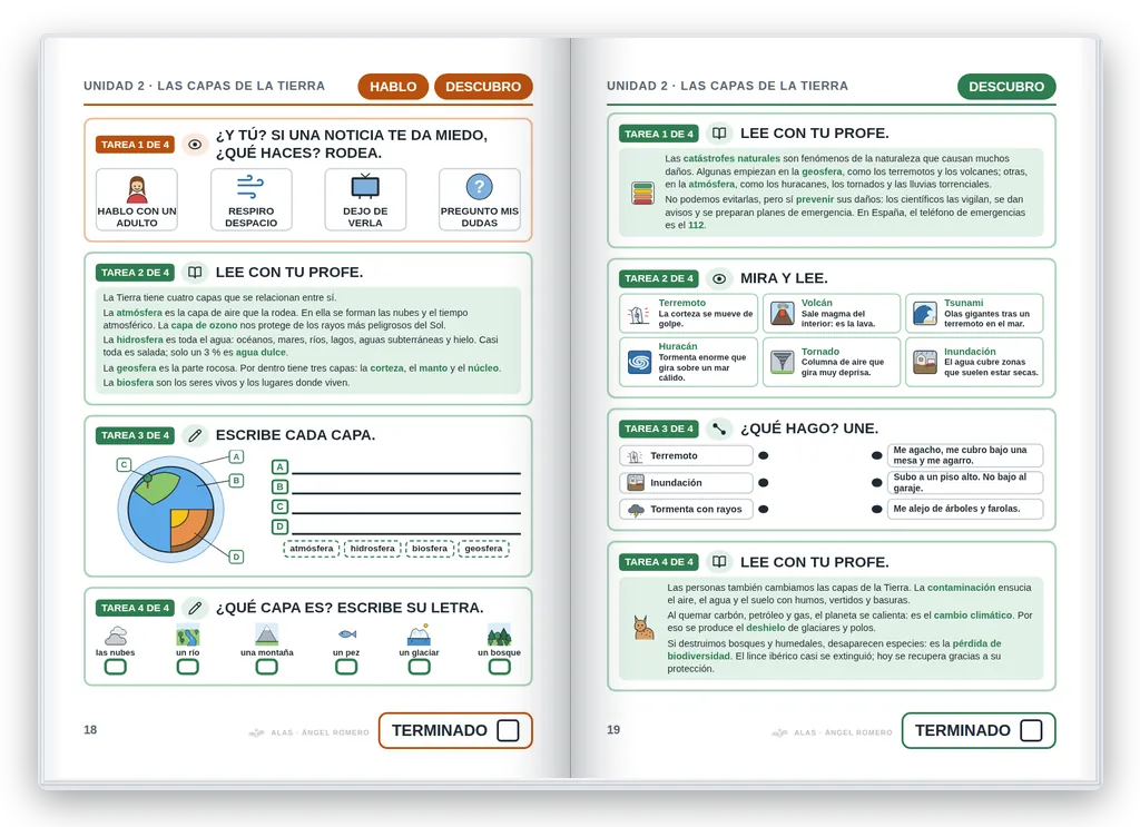 Ciencias Sociales 5.º abierto. Unidad 2: descubro: contenidos con apoyos visuales